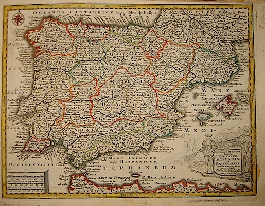 Seutter Matthaeus (1678-1757)  Novissima et accuratissima Regnorum Hispaniae et Portugalliae tabella geographica s.d. (ma 1744) Augsburg, presso C.Lotter 